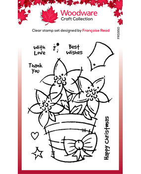 Woodware Potted Poinsettias Clear Stamps (FRS950) (OUTLET) Woodware Potted Poinsettias Clear Stamps (FRS950) (OUTLET)