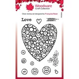 Woodware Bubble Heart Clear Stamps (FRS964) (OUTLET)