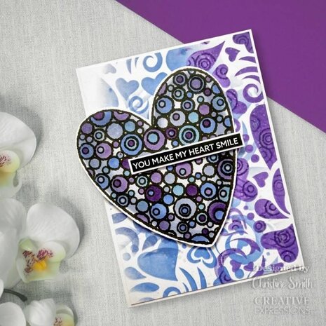 Woodware Bubble Heart Clear Stamps (FRS964) (OUTLET)