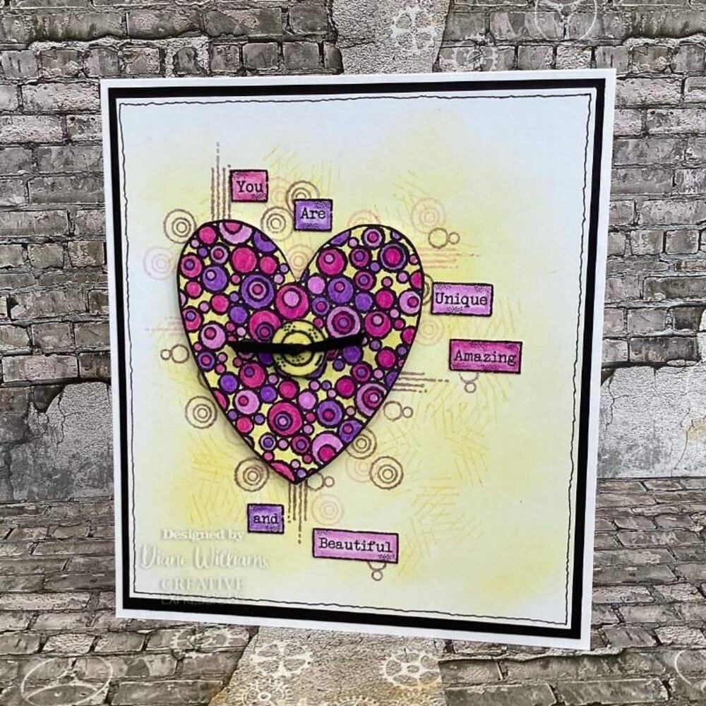 Woodware Bubble Heart Clear Stamps (FRS964) (OUTLET)