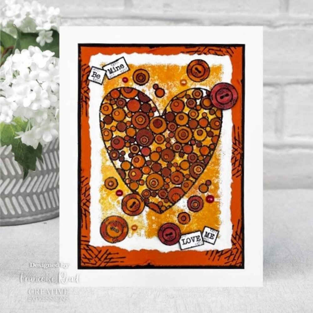 Woodware Bubble Heart Clear Stamps (FRS964) (OUTLET)