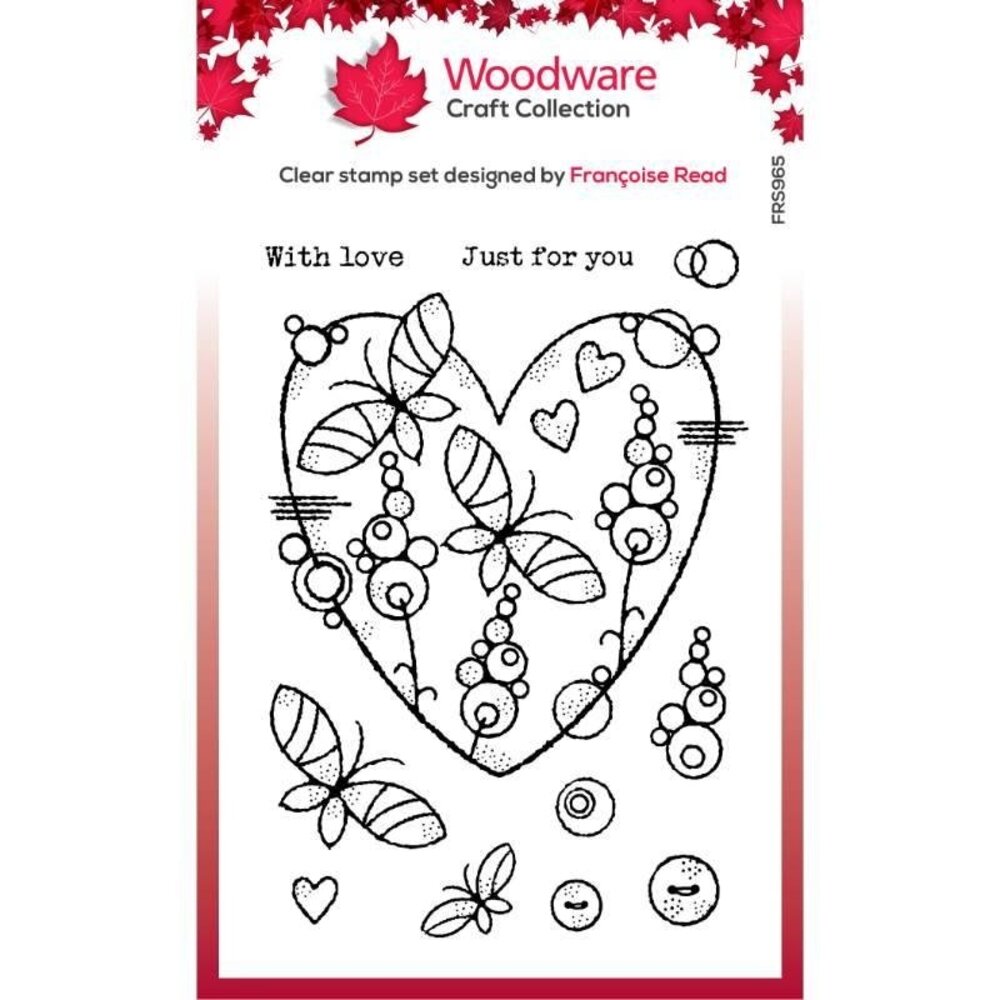 Woodware Butterfly Heart Clear Stamps (FRS965) (OUTLET) Woodware Butterfly Heart Clear Stamps (FRS965) (OUTLET)