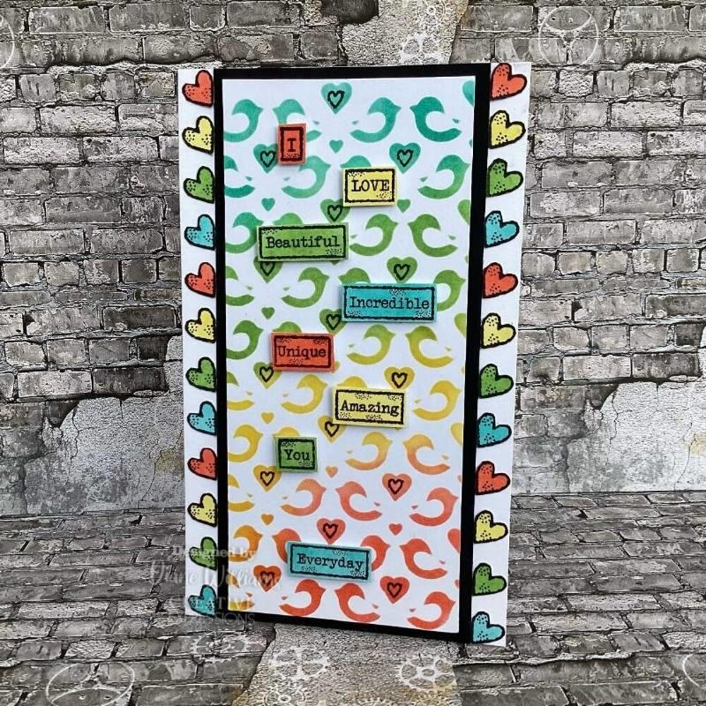 Woodware Love Tape Words Clear Stamps (FRS966) (OUTLET)