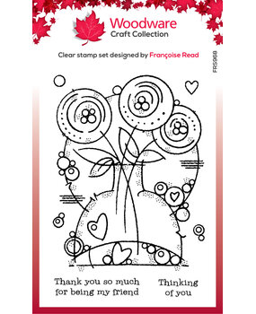 Woodware Round Blooms Clear Stamps (FRS968) (OUTLET)