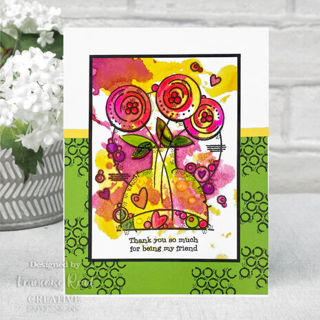 Woodware Round Blooms Clear Stamps (FRS968) (OUTLET)