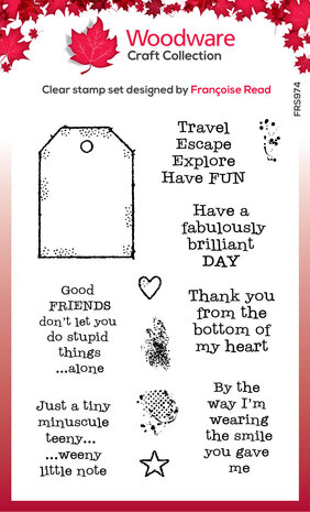 Woodware Tagged Greeings Clear Stamps (FRS974) (OUTLET) Woodware Tagged Greeings Clear Stamps (FRS974) (OUTLET)