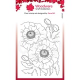 Woodware Poppies Clear Stamp (JGS747) (OUTLET)