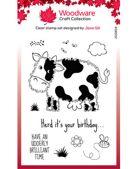 Woodware Fuzzie Friends Connie The Cow Clear Stamp (JGS804) (OUTLET)