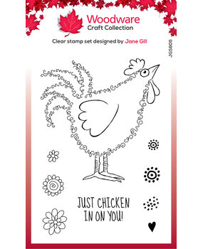 Woodware Fuzzie Friends Clara The Chicken Clear Stamp (JGS805) (OUTLET)
