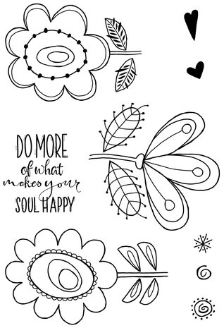 Woodware Petal Doodles Happy Soul Clear Stamps (JGS856) (OUTLET) Woodware Petal Doodles Happy Soul Clear Stamps (JGS856) (OUTLET)