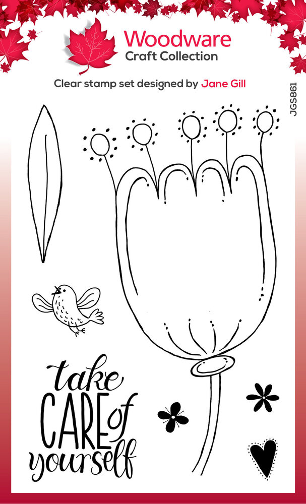 Woodware Petal Doodles Take Care Clear Stamps (JGS861) (OUTLET)
