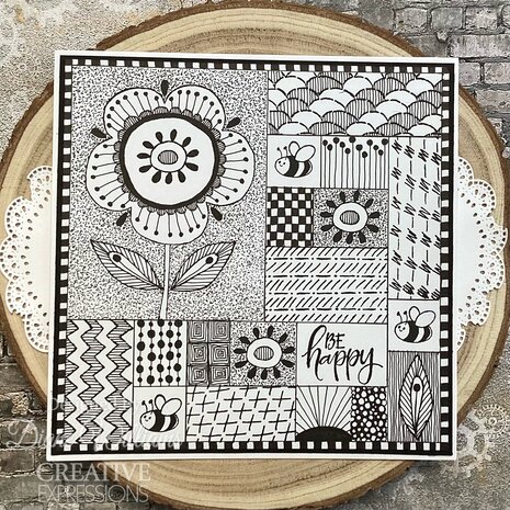 Woodware Petal Doodles Be Happy Clear Stamps (JGS862) (OUTLET)