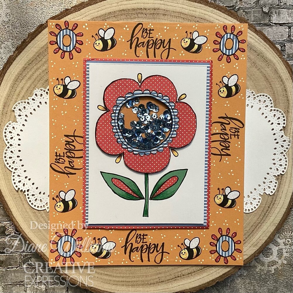 Woodware Petal Doodles Be Happy Clear Stamps (JGS862) (OUTLET)