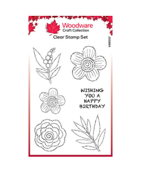 Woodware Singles Blooms For Birds Flower Heads Clear Stamps (JGS884) (OUTLET) Woodware Singles Blooms For Birds Flower Heads Clear Stamps (JGS884) (OUTLET)