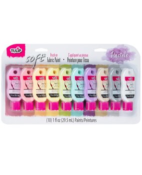 Tulip Matte Brush-On Soft Fabric Paint Pastel 10x1 fl oz (47282) (OUTLET) Tulip Matte Brush-On Soft Fabric Paint Pastel 10x1 fl oz (47282) (OUTLET)