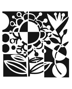 The Crafter's Workshop Fractured Flower 6x6 Inch Stencil (TCW1077s) (OUTLET)