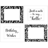 The Crafter's Workshop A2 Lavender Peonies Frames Stencil (TCW6038) (OUTLET)