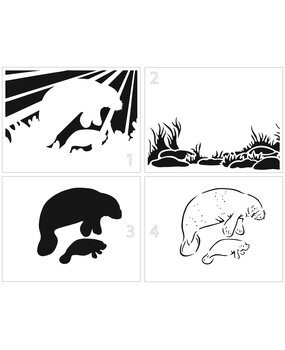 The Crafter's Workshop Layered Manatee Family Stencil (TCW6050) (OUTLET) The Crafter's Workshop Layered Manatee Family Stencil (TCW6050) (OUTLET)