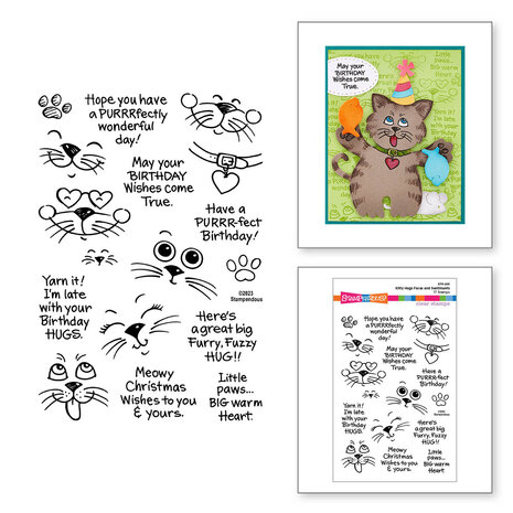 Stampendous! Kitty Hugs Faces and Sentiments Clear Stamps (STP-201) (OUTLET) Stampendous! Kitty Hugs Faces and Sentiments Clear Stamps (STP-201) (OUTLET)