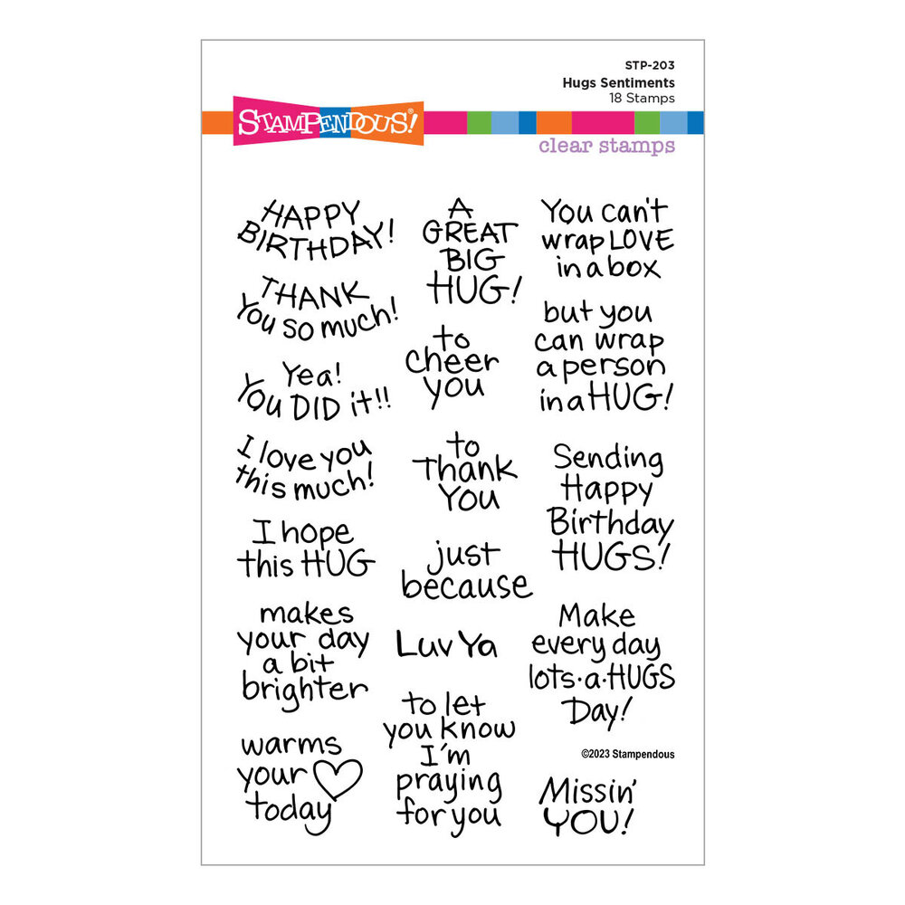 Stampendous! Hugs Sentiments Clear Stamps (STP-203) (OUTLET) Stampendous! Hugs Sentiments Clear Stamps (STP-203) (OUTLET)