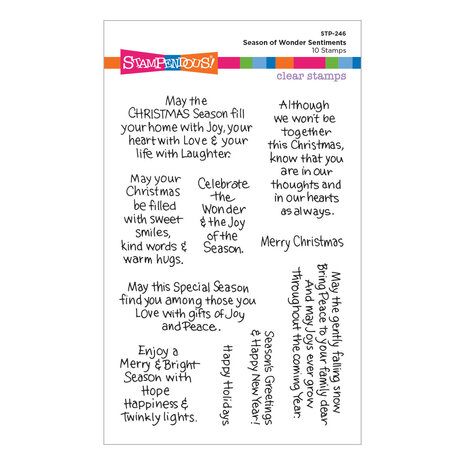 Stampendous! Season of Wonder Sentiments Clear Stamp Set (STP-246) (OUTLET) Stampendous! Season of Wonder Sentiments Clear Stamp Set (STP-246) (OUTLET)