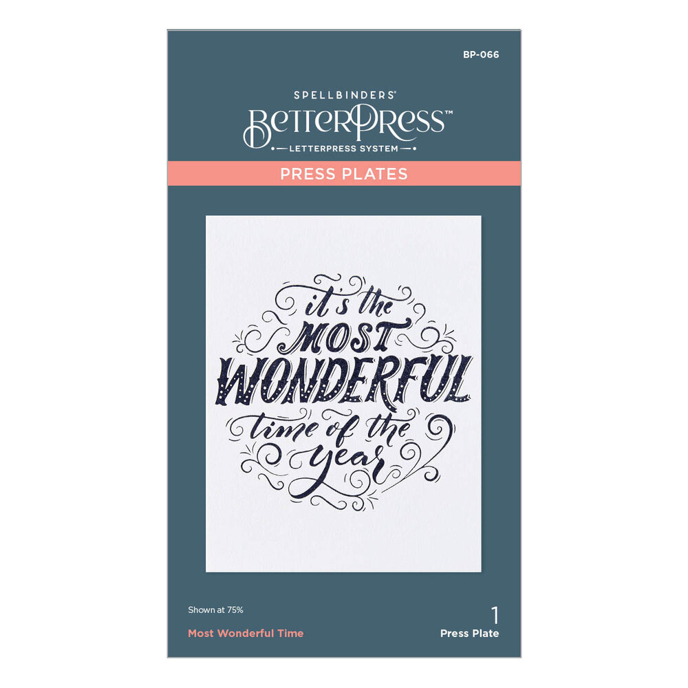Spellbinders Most Wonderful Time Press Plate (BP-066) (OUTLET) Spellbinders Most Wonderful Time Press Plate (BP-066) (OUTLET)