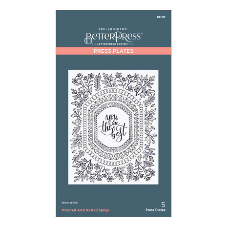 Spellbinders Mirrored Arch Nested Sprigs Press Plate (BP-112) (OUTLET)
