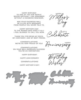 Spellbinders Let's Celebrate Sentiments Press Plate & Die Set (BP-123) (OUTLET) Spellbinders Let's Celebrate Sentiments Press Plate & Die Set (BP-123) (OUTLET)