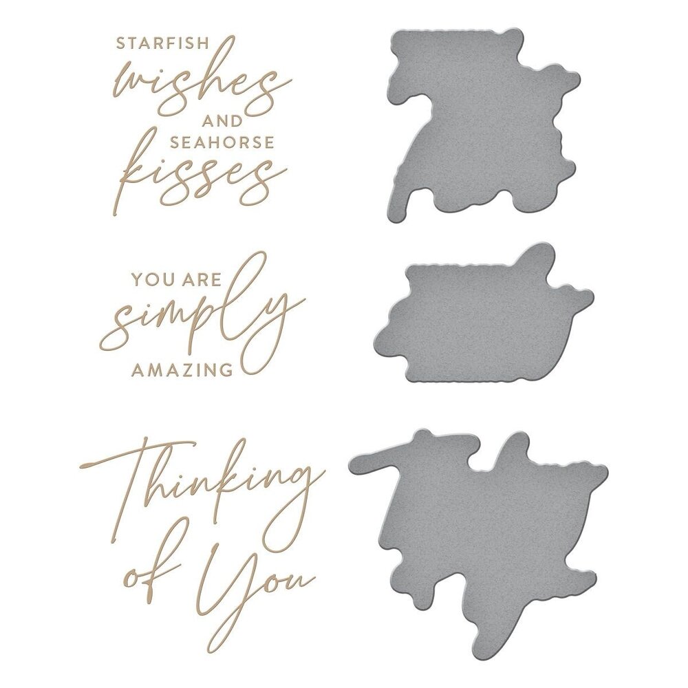 Spellbinders Seahorse Kisses Sentiments Glimmer Hot Foil Plate & Die Set (GLP-372) (OUTLET) Spellbinders Seahorse Kisses Sentiments Glimmer Hot Foil Plate & Die Set (GLP-372) (OUTLET)