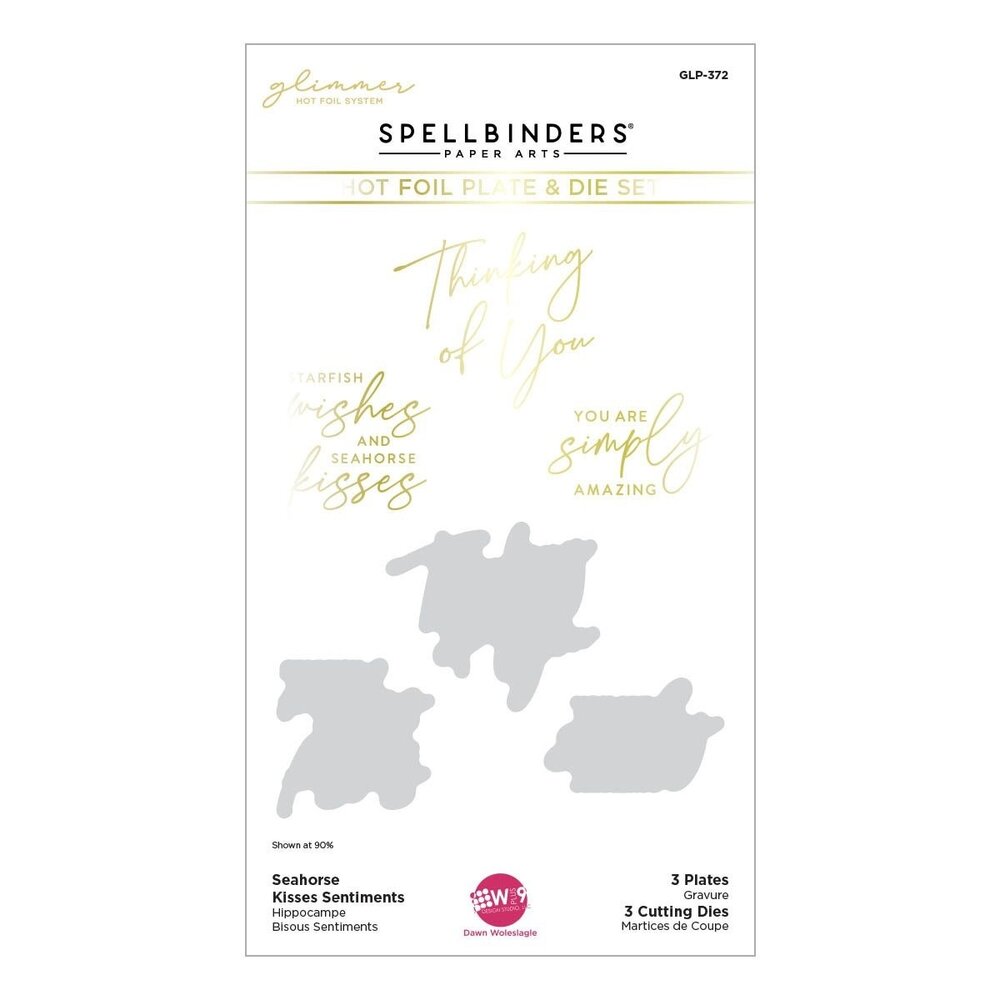 Spellbinders Seahorse Kisses Sentiments Glimmer Hot Foil Plate & Die Set (GLP-372) (OUTLET) Spellbinders Seahorse Kisses Sentiments Glimmer Hot Foil Plate & Die Set (GLP-372) (OUTLET)