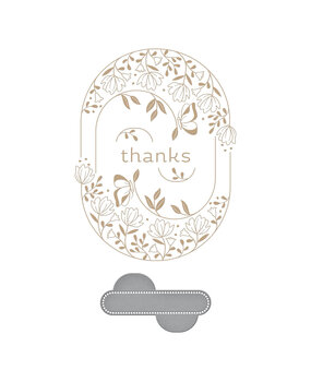 Spellbinders Stylish Oval Thanks Glimmer Hot Foil Plate & Die Set (GLP-373) (OUTLET)
