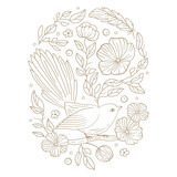 Spellbinders Stylish Oval Floral Bird Glimmer Hot Foil Plate (GLP-375) (OUTLET)