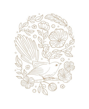 Spellbinders Stylish Oval Floral Bird Glimmer Hot Foil Plate (GLP-375) (OUTLET)