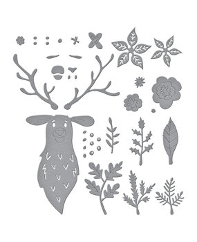 Spellbinders Floral Stag Etched Dies (S4-1252) (OUTLET)