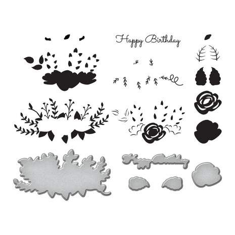 Spellbinders Lyrical Layered Florals Stamp & Die Set (SDS-170) (OUTLET) Spellbinders Lyrical Layered Florals Stamp & Die Set (SDS-170) (OUTLET)