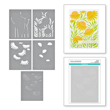 Spellbinders Coneflower Layered Stencil (STN-077) (OUTLET)