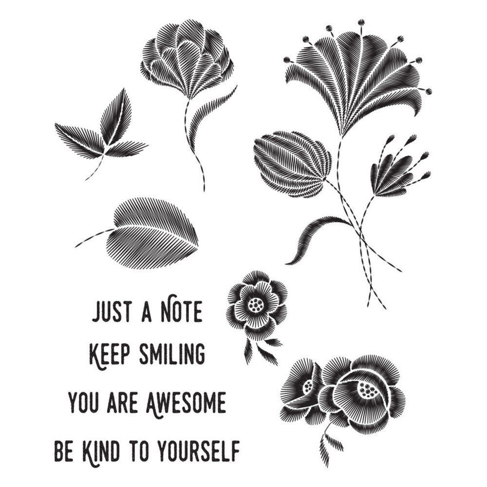 Spellbinders Embroidery Flowers Clear Stamp (STP-053) (OUTLET) Spellbinders Embroidery Flowers Clear Stamp (STP-053) (OUTLET)