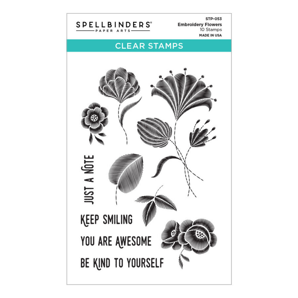 Spellbinders Embroidery Flowers Clear Stamp (STP-053) (OUTLET) Spellbinders Embroidery Flowers Clear Stamp (STP-053) (OUTLET)