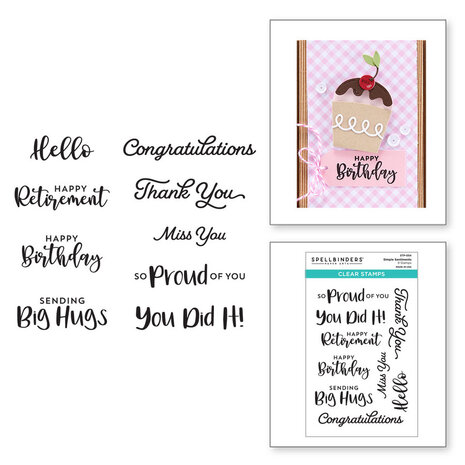 Spellbinders Simple Sentiments Clear Stamp (STP-054) (OUTLET) Spellbinders Simple Sentiments Clear Stamp (STP-054) (OUTLET)