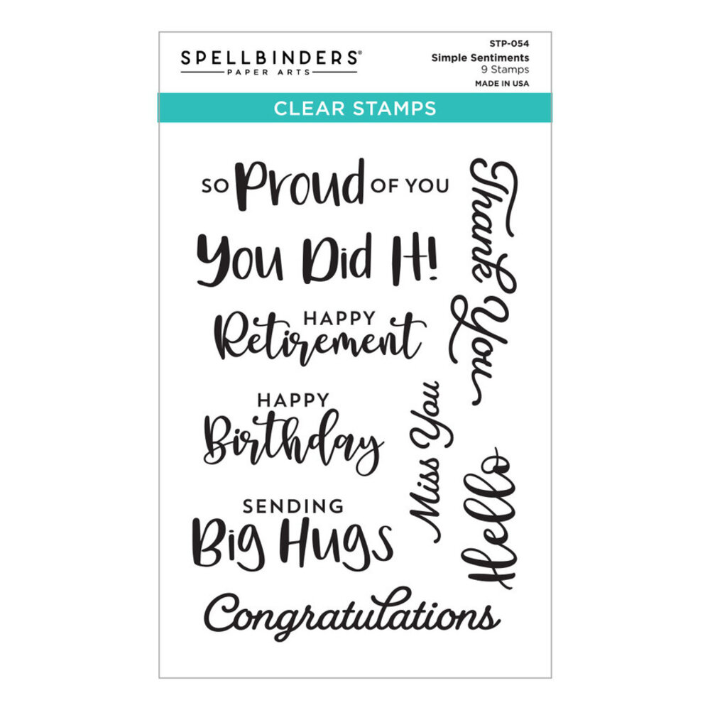 Spellbinders Simple Sentiments Clear Stamp (STP-054) (OUTLET) Spellbinders Simple Sentiments Clear Stamp (STP-054) (OUTLET)