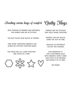 Spellbinders Quilty Hugs Sentiments Clear Stamp (STP-156) (OUTLET) Spellbinders Quilty Hugs Sentiments Clear Stamp (STP-156) (OUTLET)