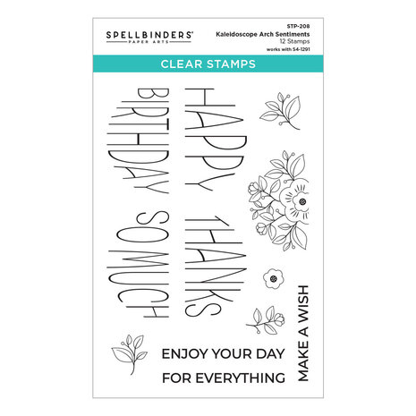 Spellbinders Kaleidoscope Arch Sentiments Clear Stamp (STP-208) (OUTLET) Spellbinders Kaleidoscope Arch Sentiments Clear Stamp (STP-208) (OUTLET)