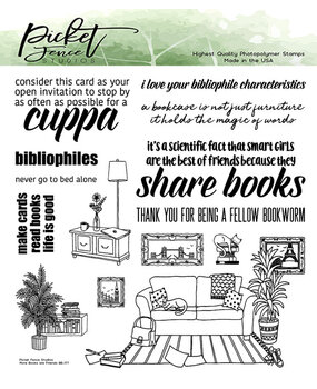 Picket Fence Studios More Books are Friends 6x6 Inch Clear Stamps (BB-177) (OUTLET)