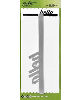 Picket Fence Studios Slim Line Hello Word 4x10 Inch Topper Dies (SDCS-132) (OUTLET)