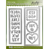 Picket Fence Studios Stitched and Scalloped Rectangles and Alpha Slim Line Die Cutting System (SDCS-126) (OUTLET)