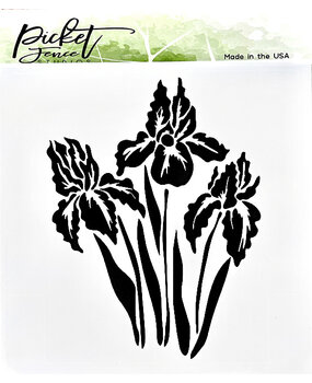 Picket Fence Studios Blooming Iris 6x6 Inch Stencil (SC-277) (OUTLET) Picket Fence Studios Blooming Iris 6x6 Inch Stencil (SC-277) (OUTLET)