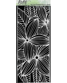Picket Fence Studios Slim Line Plumeria Flowers 4x10 Inch Stencil (SC-276) (OUTLET) Picket Fence Studios Slim Line Plumeria Flowers 4x10 Inch Stencil (SC-276) (OUTLET)
