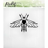 Picket Fence Studios Bee Happy 6x6 Inch Stencil (SC-280) (OUTLET)