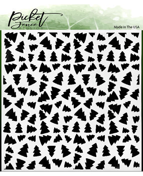 Picket Fence Studios Christmas Tree Lot 6x6 Inch Stencil (SC-284) (OUTLET)