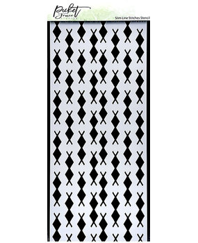 Picket Fence Studios Slim Line Stitches 4x10 Inch Stencil (SC-287) (OUTLET)